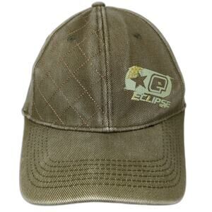 Eclipse Baseball Cap Green M Quilted Panel Embroidered Logo Stretch Fit Hat